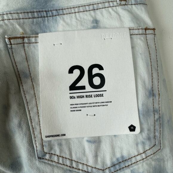 Re/Done Sunbleach 90's Acid Wash Straight-Leg Jeans NWT Size 26 - Picture 9 of 9